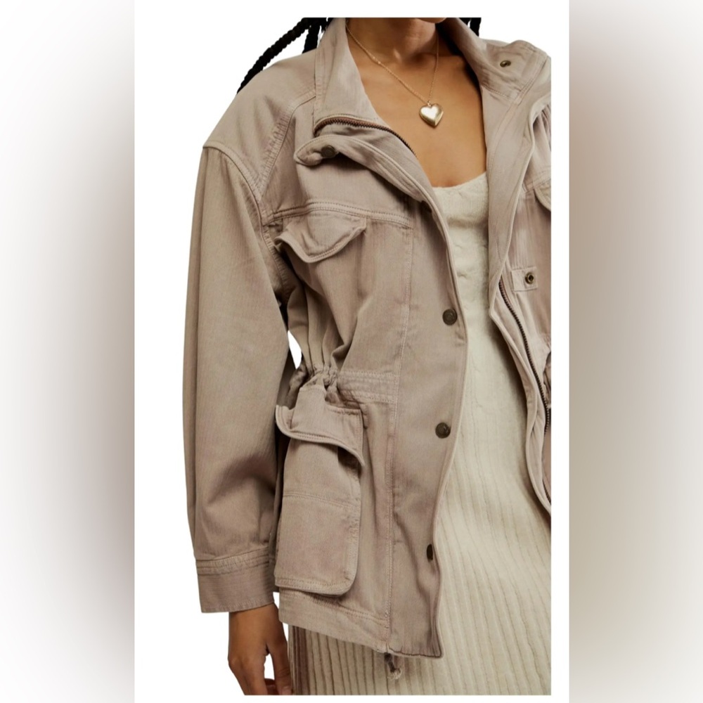 We the free Taupe Utility Jacket